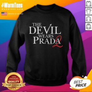 Alt Text: Official The Devil Wears Prada 2 logo sweatshirt featuring stylish design and iconic branding for fans of the film.