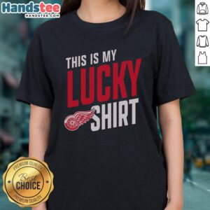 Hot Detroit Red Wings This Is My Lucky Ladies Tee featuring vibrant team colors and stylish design for female fans.