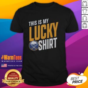 Hot Buffalo Sabres 'This Is My Lucky T-Shirt' featuring team colors and logo, perfect for game day fans.