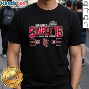 Alt Text: St. John's Red Storm NCAA Men's Sweet 16 2026 March Madness T-Shirt showcasing team spirit and vibrant design.