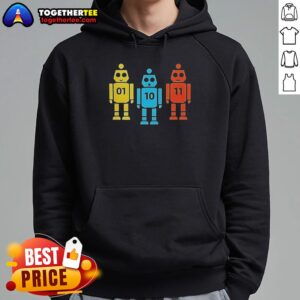 Alt Text: Awesome Christian Hubicki wearing a robot hoodie, showcasing innovative design and style in this eye-catching image.