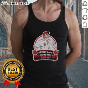 Official baseball with strawberry ice tank top design, perfect for summer sports and casual outings.