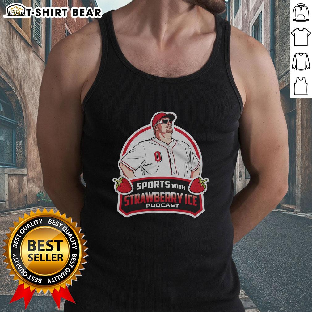Official Baseball With Strawberry Ice Tank Top Official baseball with strawberry ice tank top design, perfect for summer sports and casual outings.