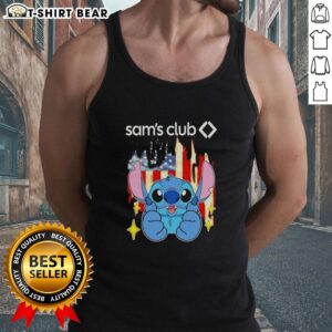Alt Text: Pretty Stitch USA Flag Tank Top from Sam's Club, featuring a vibrant patriotic design perfect for summer celebrations.