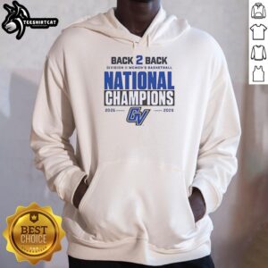 Grand Valley State 2026 hoodie celebrating back-to-back Division II Women's Basketball National Champions.