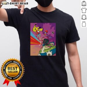 Funny Pikachu Kanye graduation mashup parody T-shirt featuring vibrant graphics and playful design for fans and fashion lovers.
