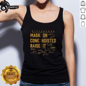 Nice Pittsburgh baseball mask on a cone, showcased with a raised tank top, perfect for fans and summer events.