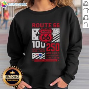 Original New England Patriots Route 66 Centennial sweatshirt for the 100th anniversary 1926-2026, celebrating America's 250th.