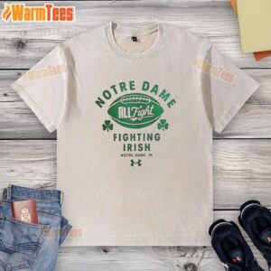 Notre Dame Fighting Irish washed t-shirt featuring a stylish design, perfect for fans of the team and casual wear.