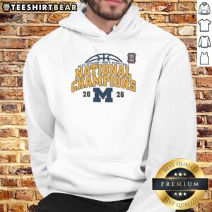 2026 NCAA Division I Men's Basketball National Champions hoodie featuring Nice Michigan Wolverines logo and design.