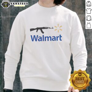 Alt Text: Good AK-47 Walmart parody logo sweatshirt featuring a humorous design and bold colors, perfect for casual wear.