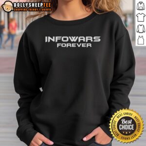 Vintage Hot Infowars logo sweatshirt featuring a bold design, perfect for fans of alternative news and retro style.