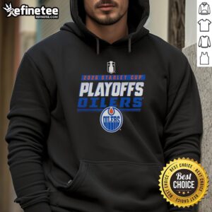 Official Edmonton Oilers Stanley Cup Playoffs 2026 hoodie in blue with team logo, perfect for fans and game day wear.