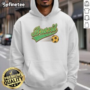 Original Brazil Sports Text World Cup Football Hoodie in vibrant colors, perfect for fans and casual wear.