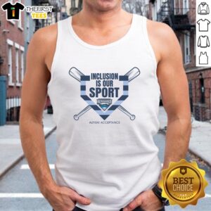 Official Inclusion Is Our Sport Autism Acceptance Tank Top featuring vibrant design promoting autism awareness and inclusion.