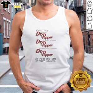 Person in a tank top excitedly holding a can, ready to drink Dr Pepper, showcasing passion for the beverage.