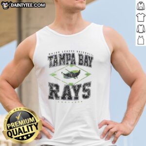 Hot Tampa Bay Rays Major League Baseball Cooperstown diamond tank top featuring team logo and vibrant design.