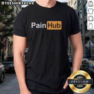 Hot Painhub logo parody T-shirt featuring a humorous design for fans of quirky graphic tees.