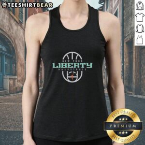 Alt Text: Top New York Liberty Basketball 2026 authentic on-court logo tank top for fans and players.