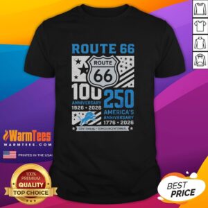 Awesome Detroit Lions Route 66 Centennial T-Shirt celebrating 100th anniversary 1926-2026 and 250th America Anniversary.