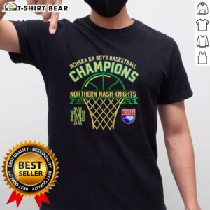 Good Northern Nash Knights NCHSAA 6A Boys Basketball Champions T-Shirt showcasing team pride and victory in vibrant colors.
