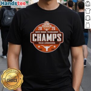 Alt Text: Hot Texas Longhorns 2026 SEC Women's Tennis Tournament Champions Logo T-Shirt featuring vibrant team colors and design.