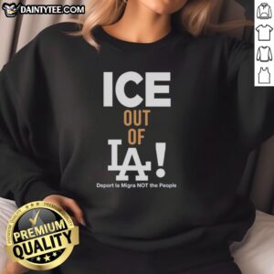 Alt Text: Top Los Angeles Dodgers ice out of LA sweatshirt featuring team logo and stylish design for fans.