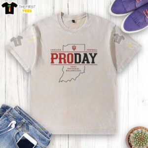 Pretty Fernando Mendoza Indiana Pro Day football washed t-shirt, showcasing vibrant colors and stylish design for fans.