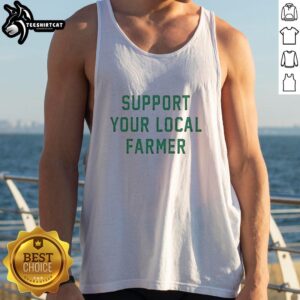 Good Support Your Local Farmer vintage tank top featuring rustic graphics and a comfortable fit for casual wear.