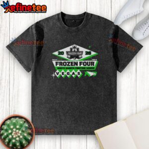 Alt Text: Official North Dakota Fighting Hawks Men's Hockey 2026 NCAA Frozen Four Vegas logo washed t-shirt design.