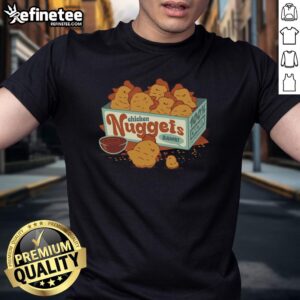 Official Chicken Nuggets Bawk 100% Chicken T-Shirt featuring a fun chicken graphic, perfect for nugget lovers.