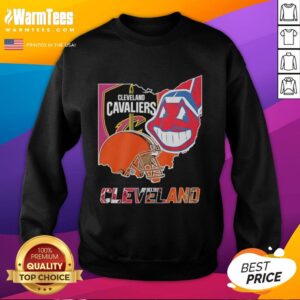 Alt Text: Premium Cleveland Cavaliers football symbol helmet logo on a stylish sweatshirt, perfect for fans and collectors.