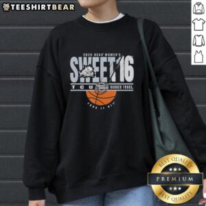 Top TCU Horned Frogs NCAA Women's Sweet 16 2026 Mens March Madness sweatshirt in purple with logo design.