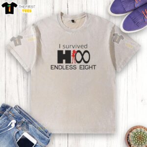 Premium I Survived Hico Endless Eight washed t-shirt featuring a stylish design and comfortable fit for casual wear.