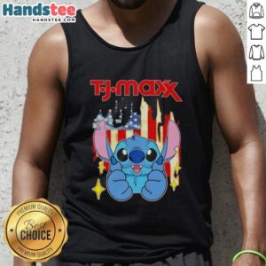 Stylish TJ Maxx USA flag tank top with nice stitch design, perfect for summer outfits and patriotic celebrations.