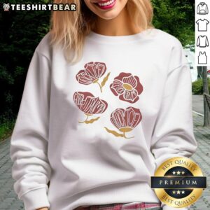 Pretty red poppy floral sweatshirt featuring vibrant flowers on a cozy fabric, perfect for casual wear.