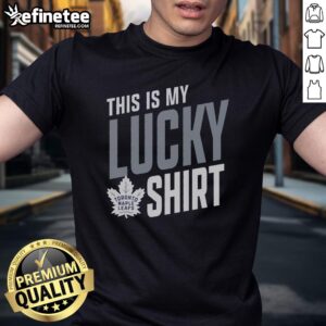 Alt Text: Premium Toronto Maple Leafs This Is My Lucky T-shirt featuring team colors and logo, perfect for fans on game day.