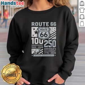 Premium Philadelphia Eagles Route 66 Centennial sweatshirt for the 100th anniversary, celebrating America's 250th anniversary.