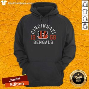 Official Cincinnati Bengals Heritage Print Hoodie featuring team logo and vibrant colors, perfect for fans.
