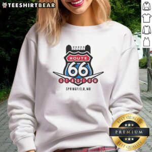 Top Route 66 Stadium sweatshirt featuring Springfield Missouri design, perfect for sports fans and travelers.