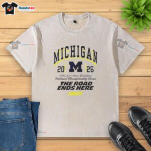 Alt Text: Original Michigan Wolverines 2026 NCAA Men's Basketball National Champions Cup washed t-shirt design.