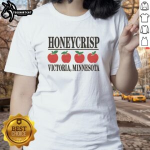 Premium Honeycrisp Apple graphic on a stylish ladies tee, perfect for fans in Victoria, Minnesota.