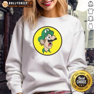 Funny Luigi Ees sweatshirt featuring a playful design, perfect for fans of gaming and humorous fashion.