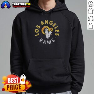 Awesome Los Angeles Rams Circle Hoodie in blue and gold, showcasing the team's logo and stylish design for fans.
