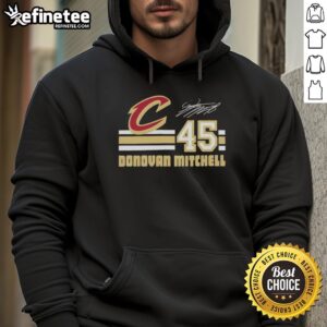 Donovan Mitchell Cleveland Cavaliers signature hoodie featuring his name and number, perfect for fans.