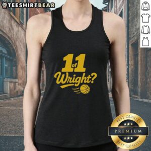 Alt Text: Premium Chazadi 11 of Wright Iowa Hawkeyes basketball tank top featuring team colors and logo design.