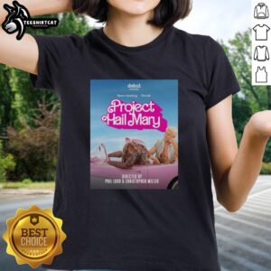 Ryan Gosling as Barbie in an Awesome Project Hail Mary movie mashup, featured on a stylish ladies tee.