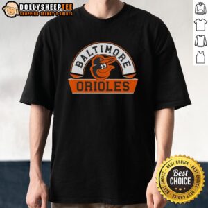 Alt Text: Awesome Baltimore Orioles Phase Banner Arch T-Shirt featuring vibrant team colors and stylish design for fans.