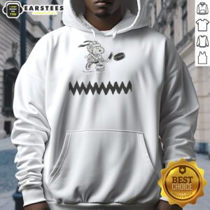 Alt Text: Awesome Snoopy dog hockey player graphic hoodie featuring Snoopy in a hockey jersey and stick, perfect for fans.