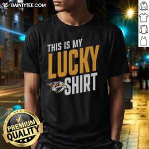 Awesome Nashville Predators This Is My Lucky T-Shirt featuring team colors and logo, perfect for fans and game day.